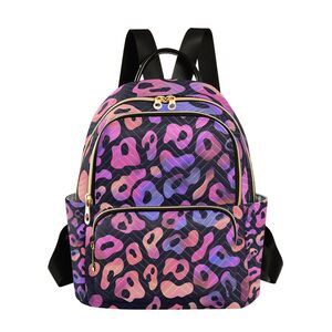 3264 Leopard Print Background Small Backpack Purse Travel Bag Lightweight